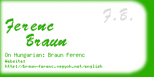 ferenc braun business card